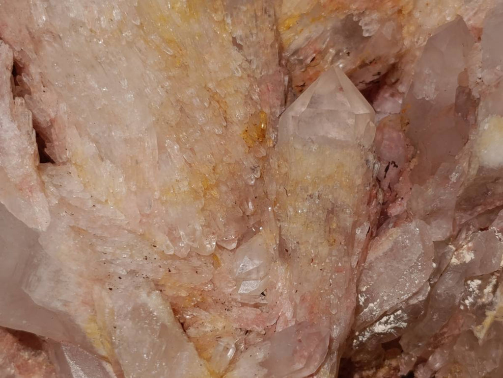 Natural Hematoid and Clear Candle Quartz Clusters x 2 From Antsirabe, Madagascar