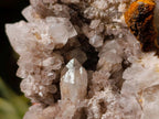 Natural Hematoid and Clear Candle Quartz Clusters x 2 From Antsirabe, Madagascar