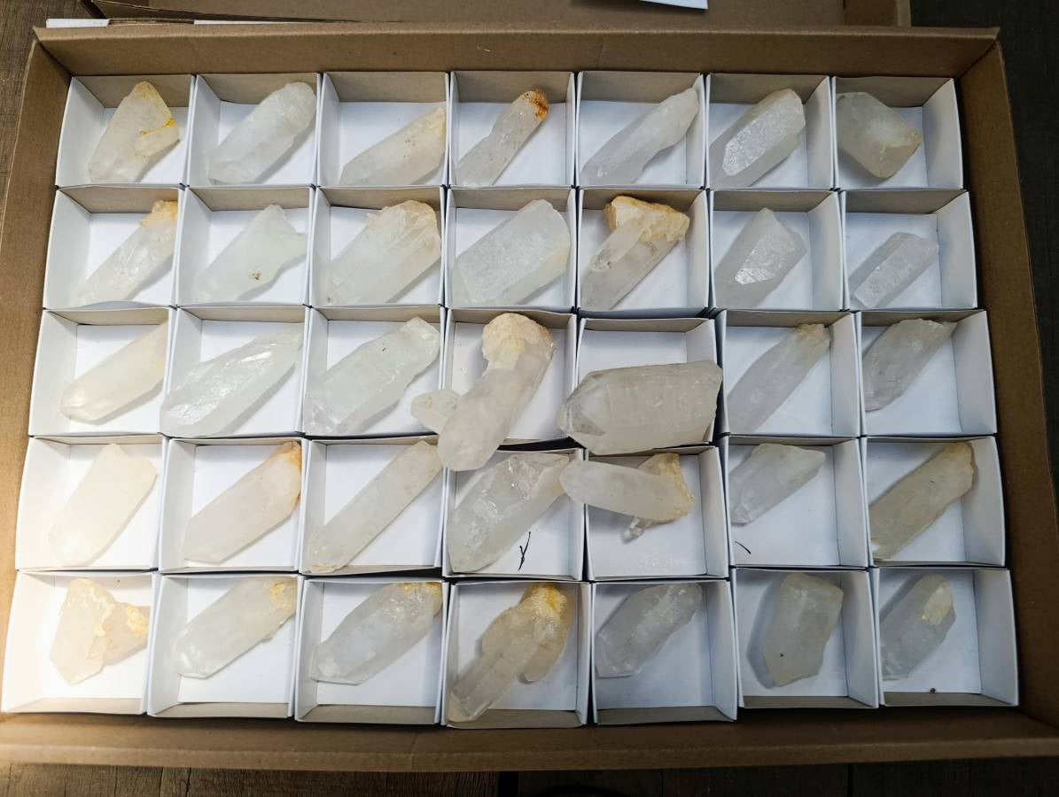 Natural Quartz Crystals x 35 From Madagascar