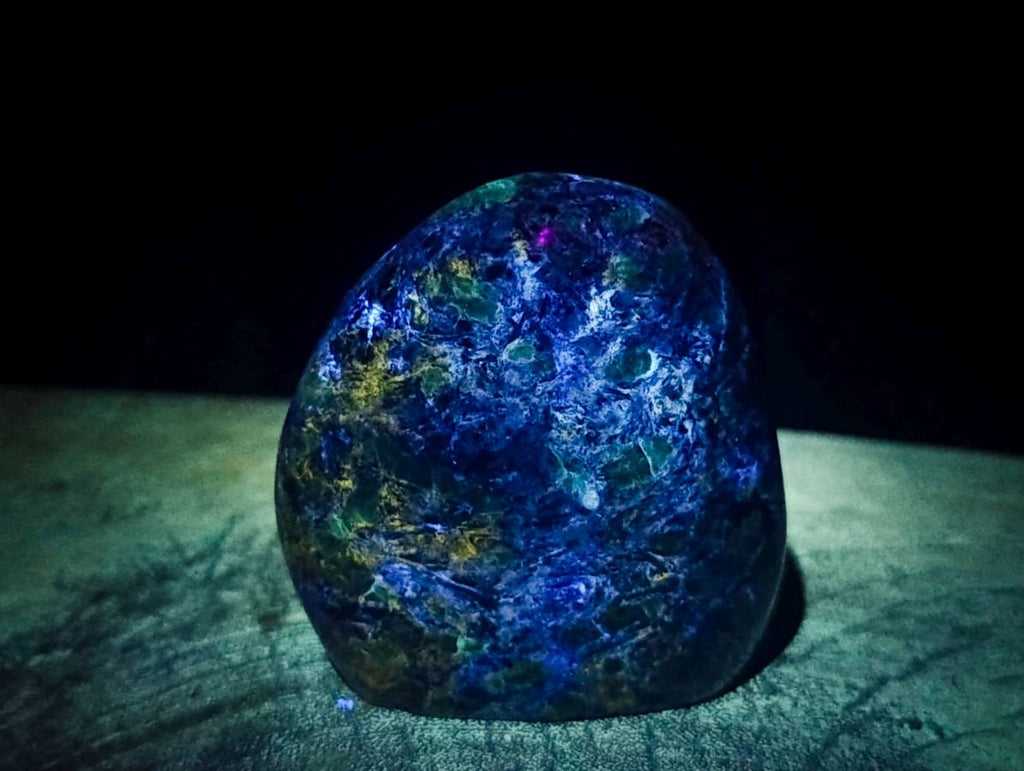 Polished Emerald Mica 'Mutokolite' Standing Free Forms x 3 From Mutoko, Zimbabwe