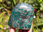 Polished Emerald Mica 'Mutokolite' Standing Free Forms x 3 From Mutoko, Zimbabwe