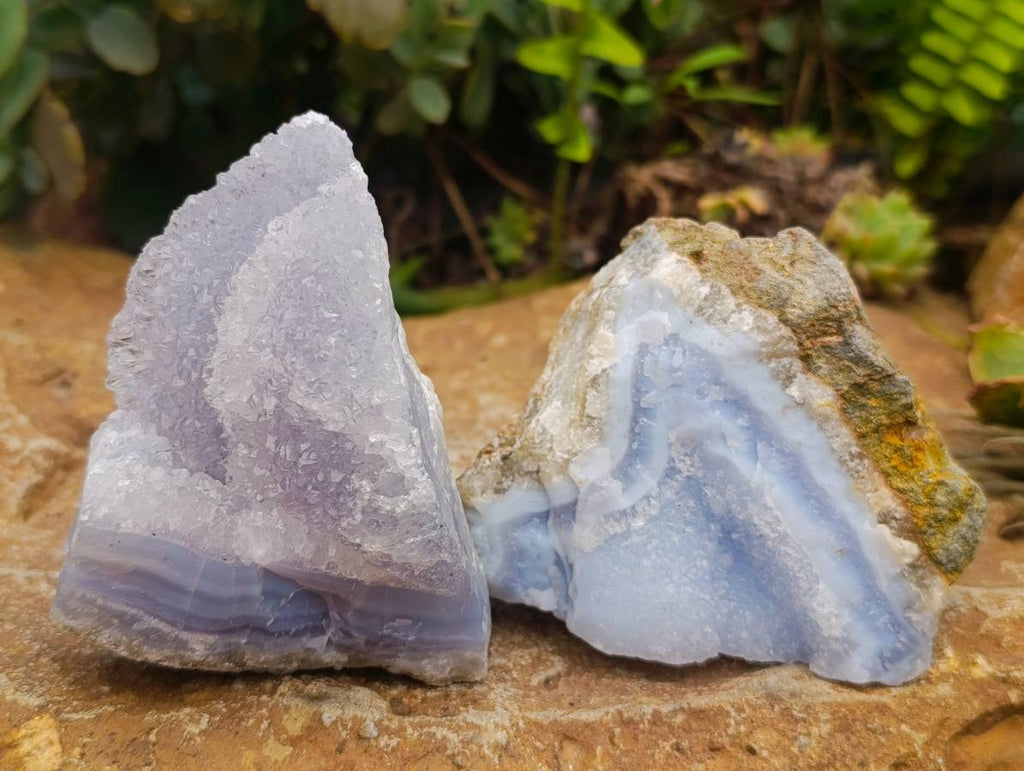 Natural Blue Lace Agate Geode Specimens x 12 From Nsanje, Malawi