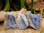 Natural Blue Lace Agate Geode Specimens x 12 From Nsanje, Malawi