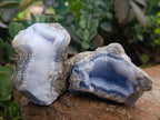 Natural Blue Lace Agate Geode Specimens x 12 From Nsanje, Malawi