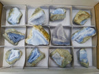 Natural Blue Lace Agate Geode Specimens x 12 From Nsanje, Malawi