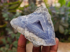 Natural Blue Lace Agate Geode Specimens x 12 From Nsanje, Malawi