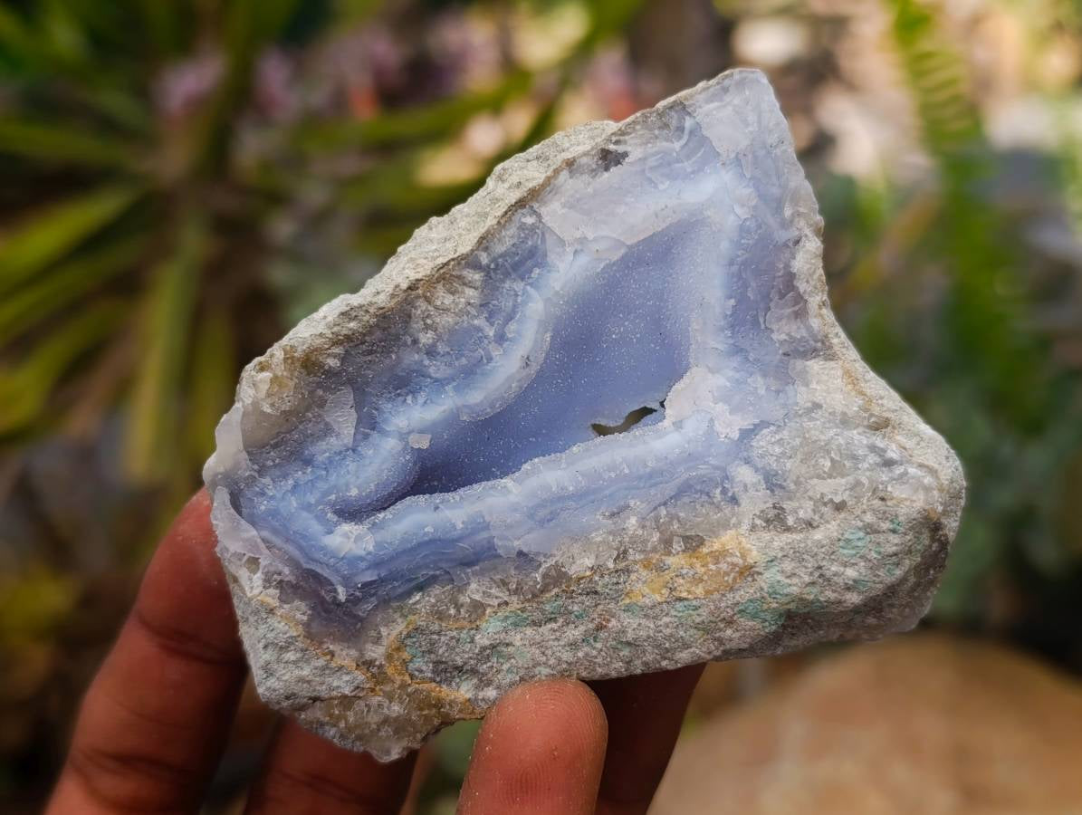 Natural Blue Lace Agate Geode Specimens x 12 From Nsanje, Malawi