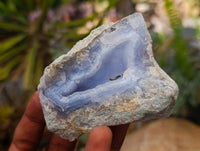 Natural Blue Lace Agate Geode Specimens x 12 From Nsanje, Malawi