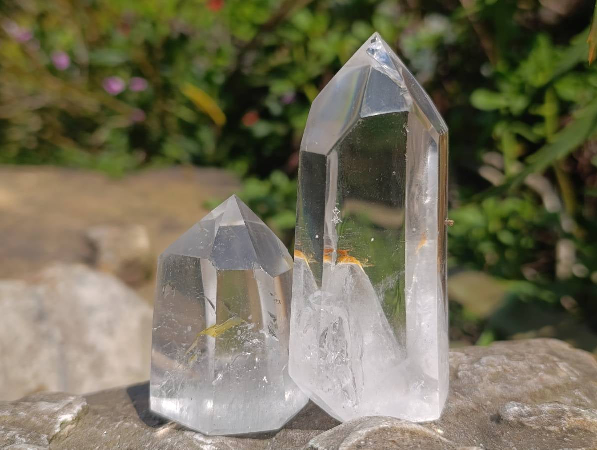 Polished Clear Quartz Crystals x 6 From Madagascar
