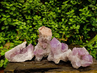 Natural Jacaranda Amethyst Quartz Crystal Clusters x 4 From Mumbwa, Zambia