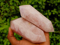 Polished Double Terminated Rose Quartz Crystals x 4 From Madagascar
