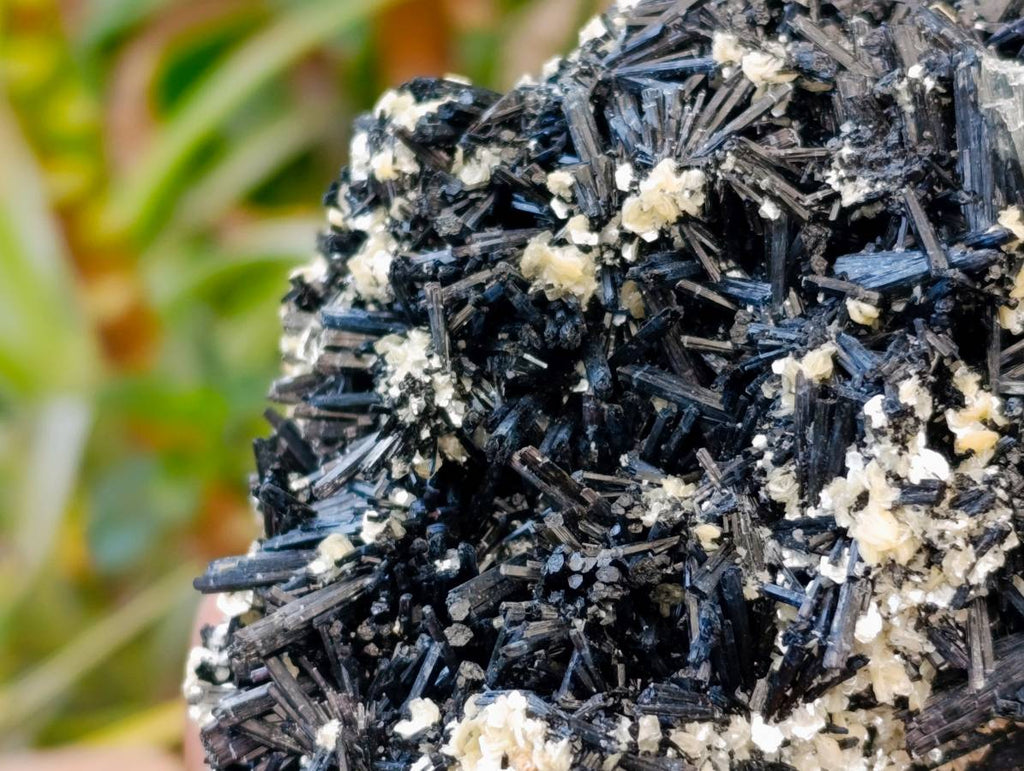 Natural Schorl Black Tourmaline with Hyalite Opal and Feldspar x 2 From Erongo, Namibia