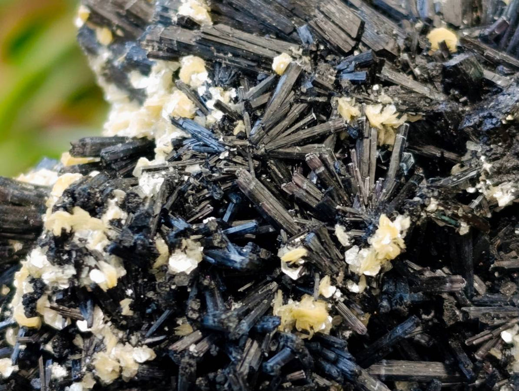 Natural Schorl Black Tourmaline with Hyalite Opal and Feldspar x 2 From Erongo, Namibia