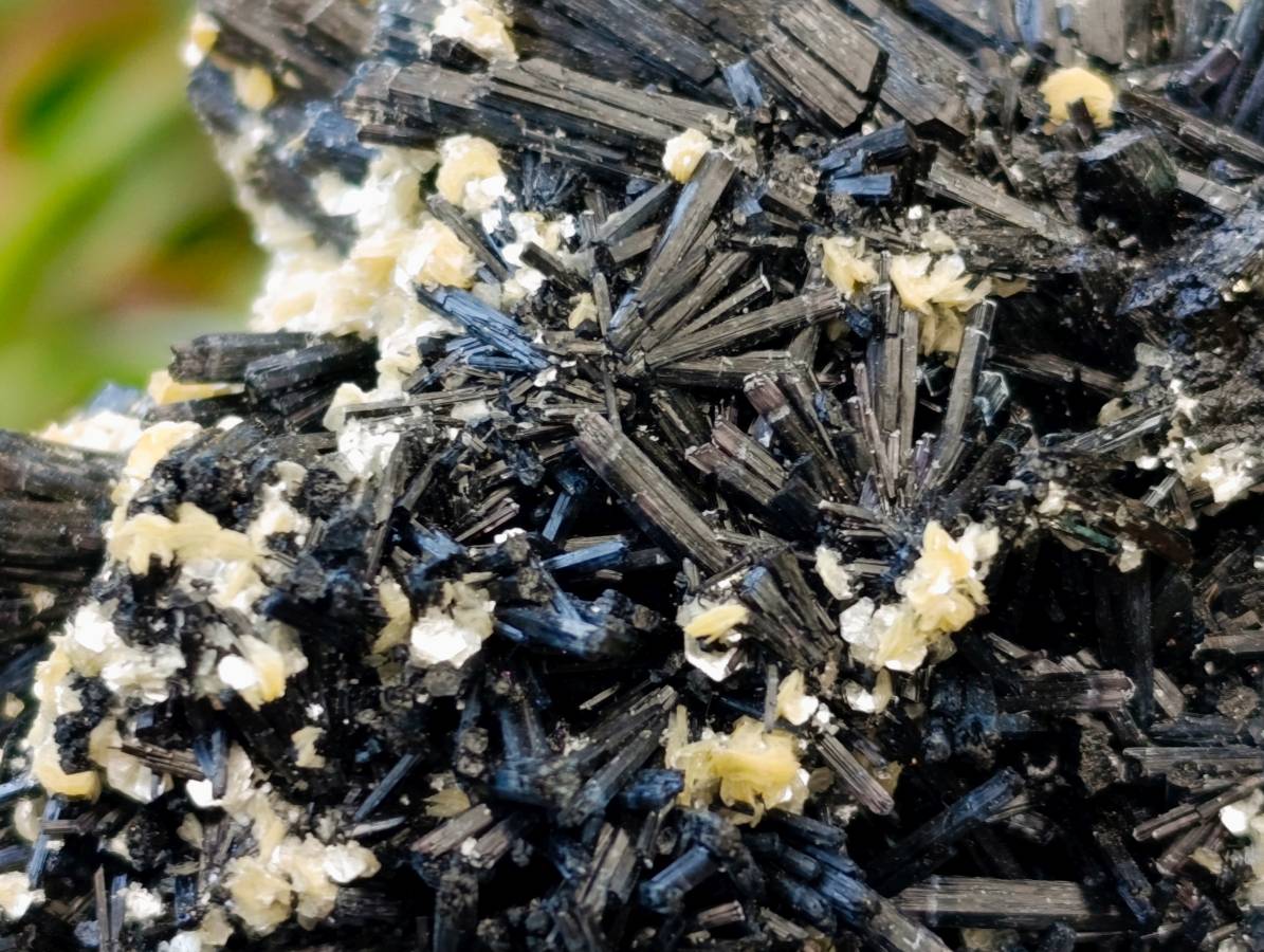 Natural Schorl Black Tourmaline with Hyalite Opal and Feldspar x 2 From Erongo, Namibia