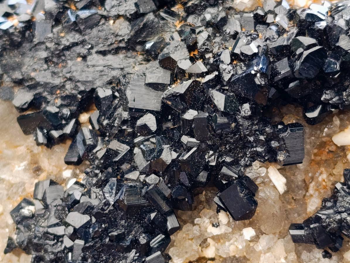 Natural Schorl Black Tourmaline with Hyalite Opal and Feldspar x 2 From Erongo, Namibia
