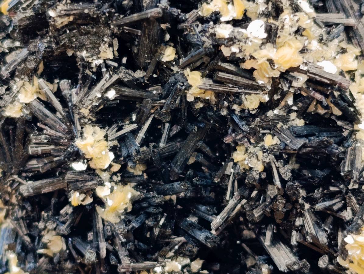 Natural Schorl Black Tourmaline with Hyalite Opal and Feldspar x 2 From Erongo, Namibia