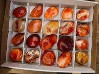 Polished Carnelian Agate Gemstone Galets x 20 From Madagascar