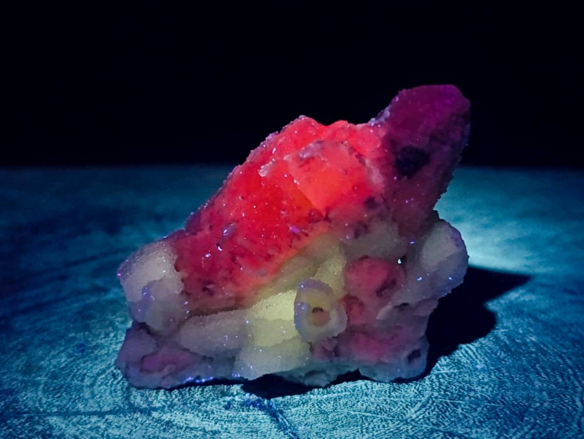 Natural Drusy Quartz Coated Calcite Pseudomorph Specimens x 5 From Alberts Mountain, Lesotho