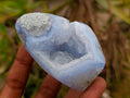 Polished Blue Lace Agate Standing Free Forms x 6 From Nsanje, Malawi