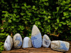 Polished Blue Lace Agate Standing Free Forms x 6 From Nsanje, Malawi