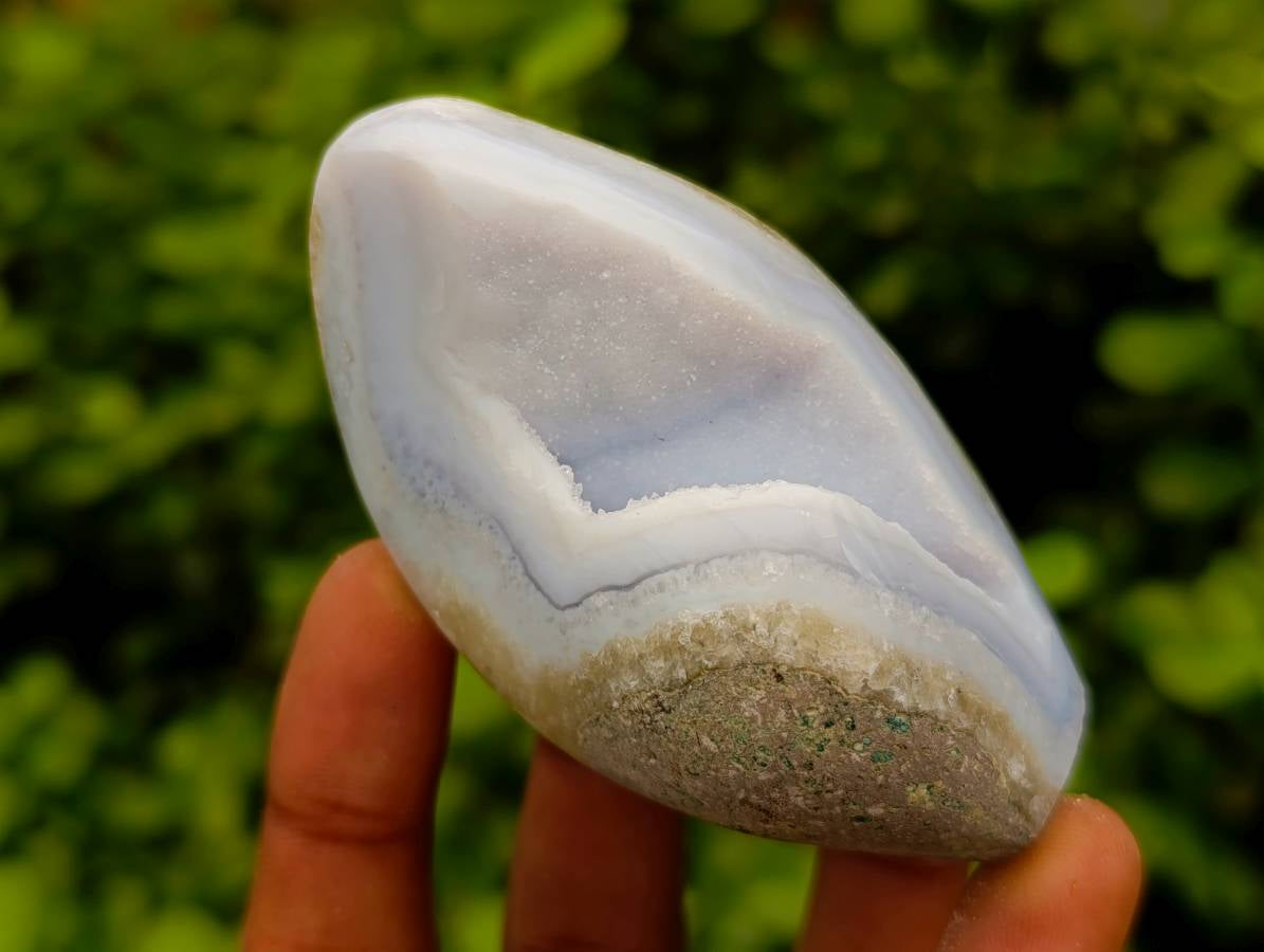 Polished Blue Lace Agate Standing Free Forms x 6 From Nsanje, Malawi