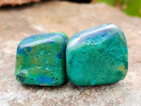 Polished Azurite And Banded Malachite Free Forms x 70  From Congo