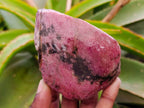Polished On One Side Rhodonite Nodules x 5 From Ambindavato, Madagascar