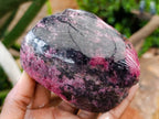 Polished On One Side Rhodonite Nodules x 5 From Ambindavato, Madagascar