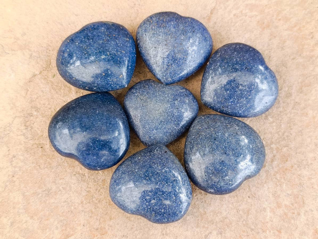 Polished Small Lazulite Hearts x 35 From Madagascar