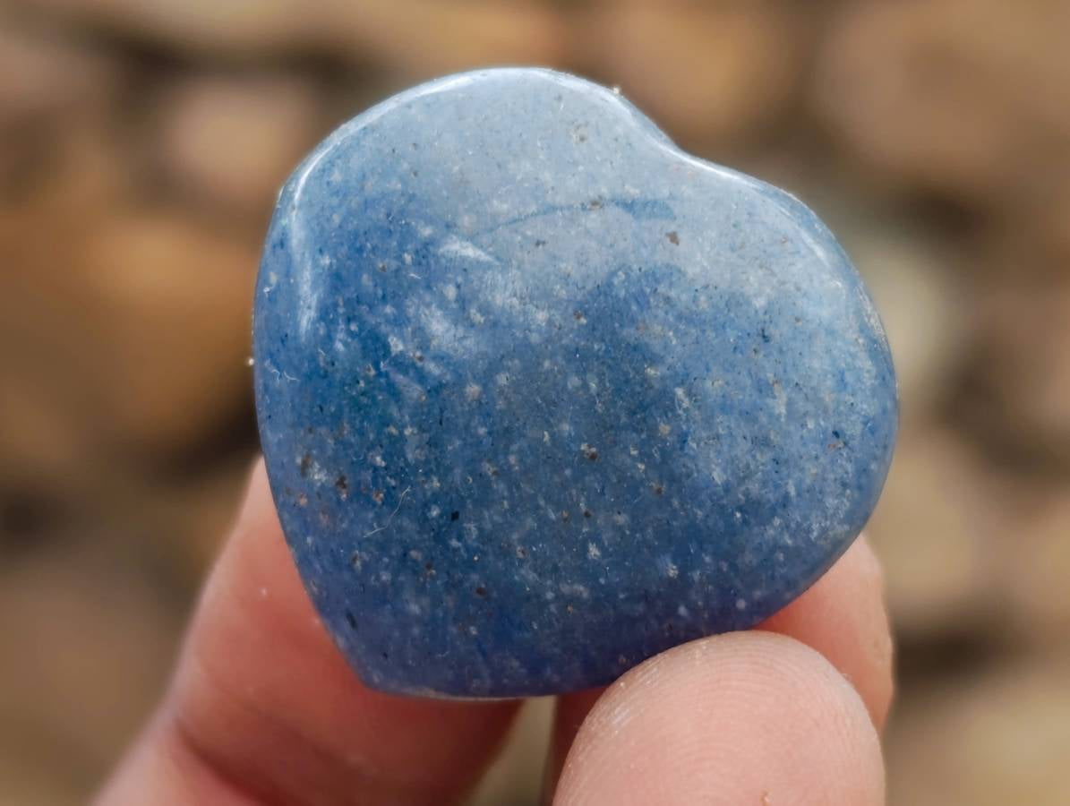 Polished Small Lazulite Hearts x 35 From Madagascar