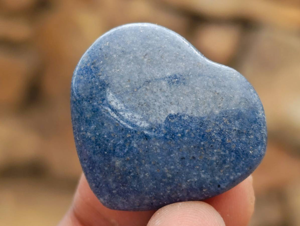 Polished Small Lazulite Hearts x 35 From Madagascar