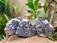 Natural Lead Galena Cobbed Specimens x 12 From Kaokoveld, Namibia