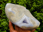 Polished Large Blue Lace Agate Standing Free Form x 1 From Nsanje, Malawi