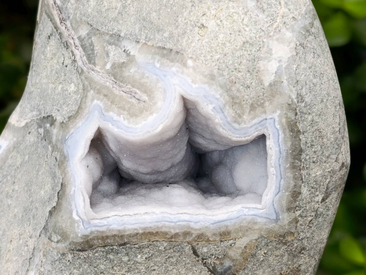 Polished Large Blue Lace Agate Standing Free Form x 1 From Nsanje, Malawi