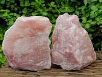 Natural Cobbed Rose Quartz Specimens x 2 From Northern Cape, South Africa