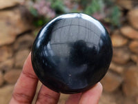 Polished Black Basalt Galets x 6 From Madagascar