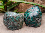 Polished Emerald Mica 'Mutokolite' Standing Free Forms x 3 From Mutoko, Zimbabwe