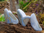 Polished Blue Lace Agate Free Forms x 3 From Nsanje, Malawi