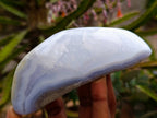 Polished Blue Lace Agate Free Forms x 3 From Nsanje, Malawi