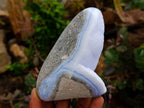 Polished Blue Lace Agate Free Forms x 3 From Nsanje, Malawi
