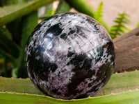 Polished Large Gabbro 'Merlinite' Spheres x 2 From Madagascar