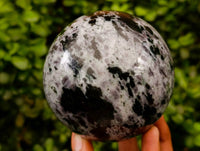 Polished Large Gabbro 'Merlinite' Spheres x 2 From Madagascar