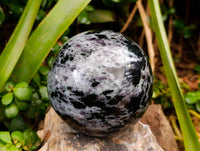 Polished Large Gabbro 'Merlinite' Spheres x 2 From Madagascar