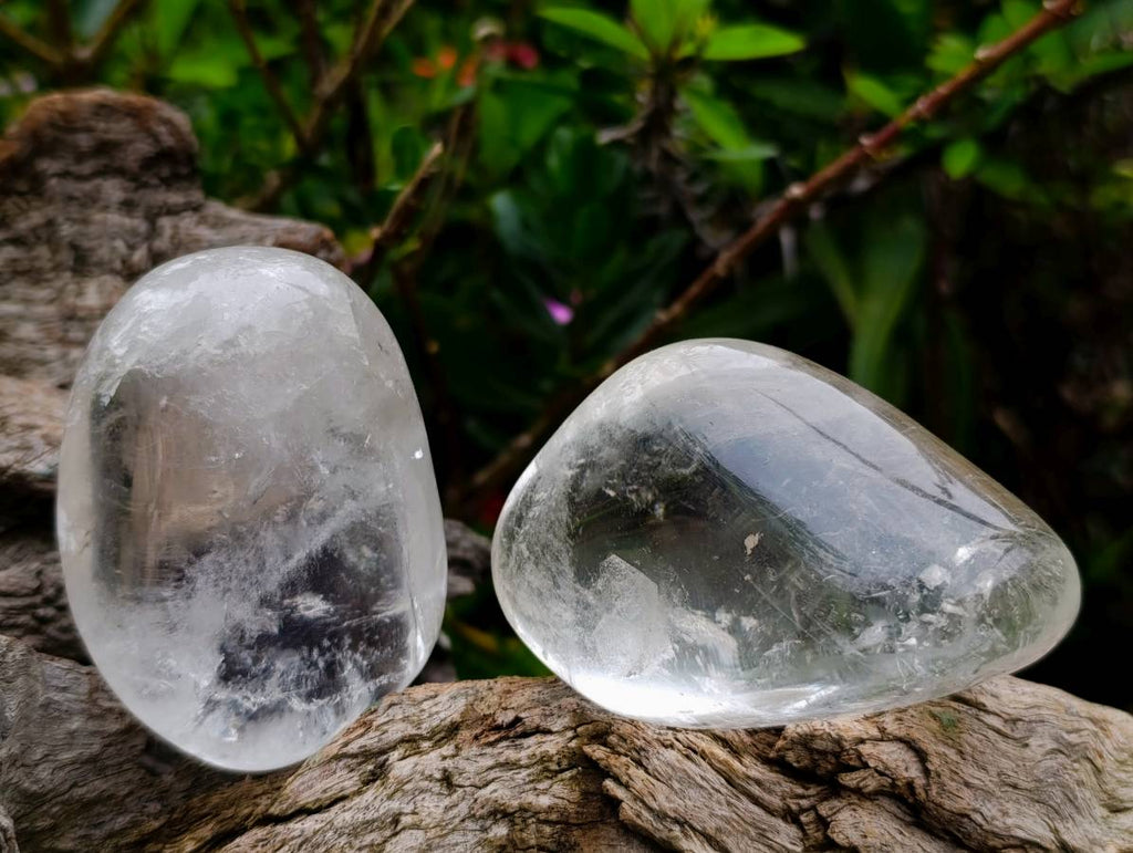 Polished Clear Quartz Galets With Inclusions x 6 From Madagascar