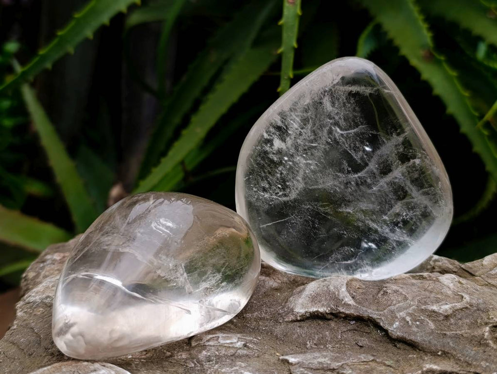 Polished Clear Quartz Galets With Inclusions x 6 From Madagascar