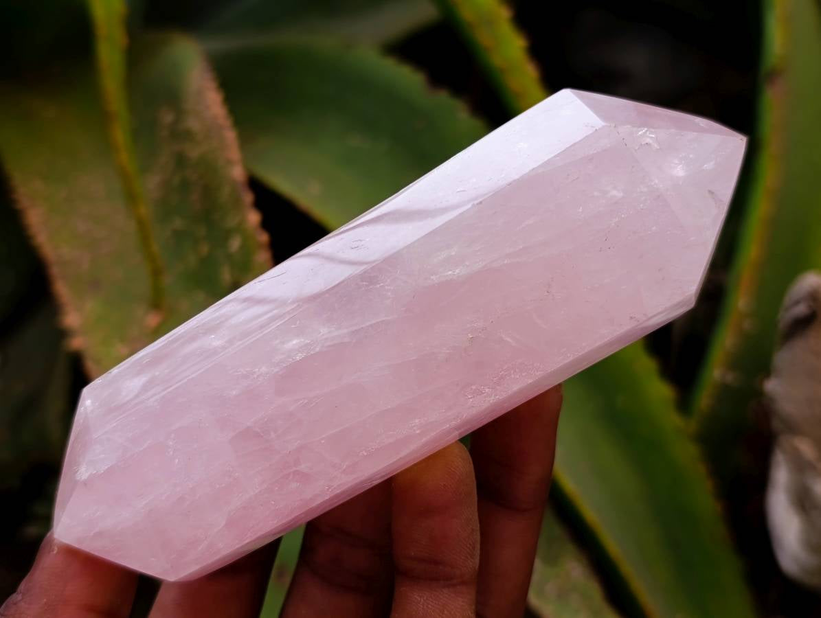 Polished Double Terminated Rose Quartz Crystals x 6 From Madagascar