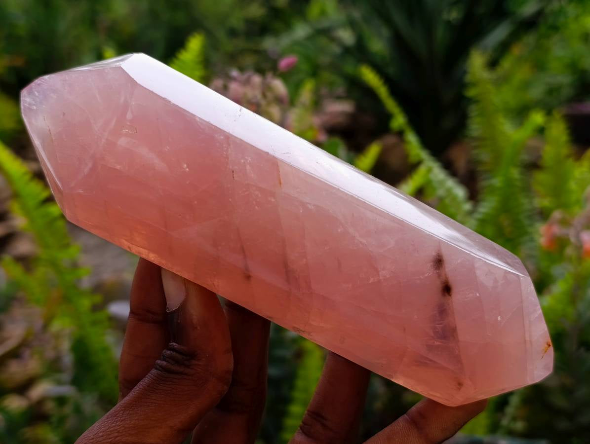 Polished Double Terminated Rose Quartz Crystals x 6 From Madagascar