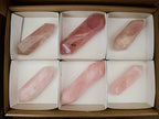 Polished Double Terminated Rose Quartz Crystals x 6 From Madagascar - Toprock Gemstones and Minerals 