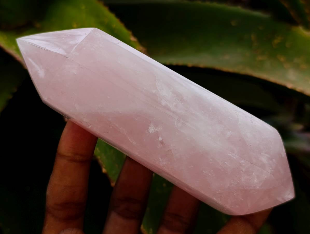 Polished Double Terminated Rose Quartz Crystals x 6 From Madagascar