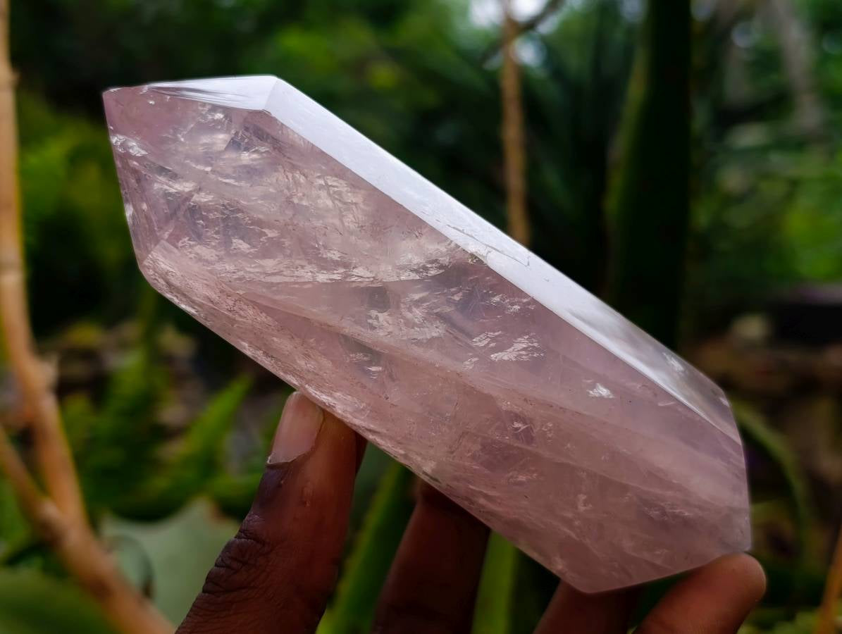 Polished Double Terminated Rose Quartz Crystals x 6 From Madagascar